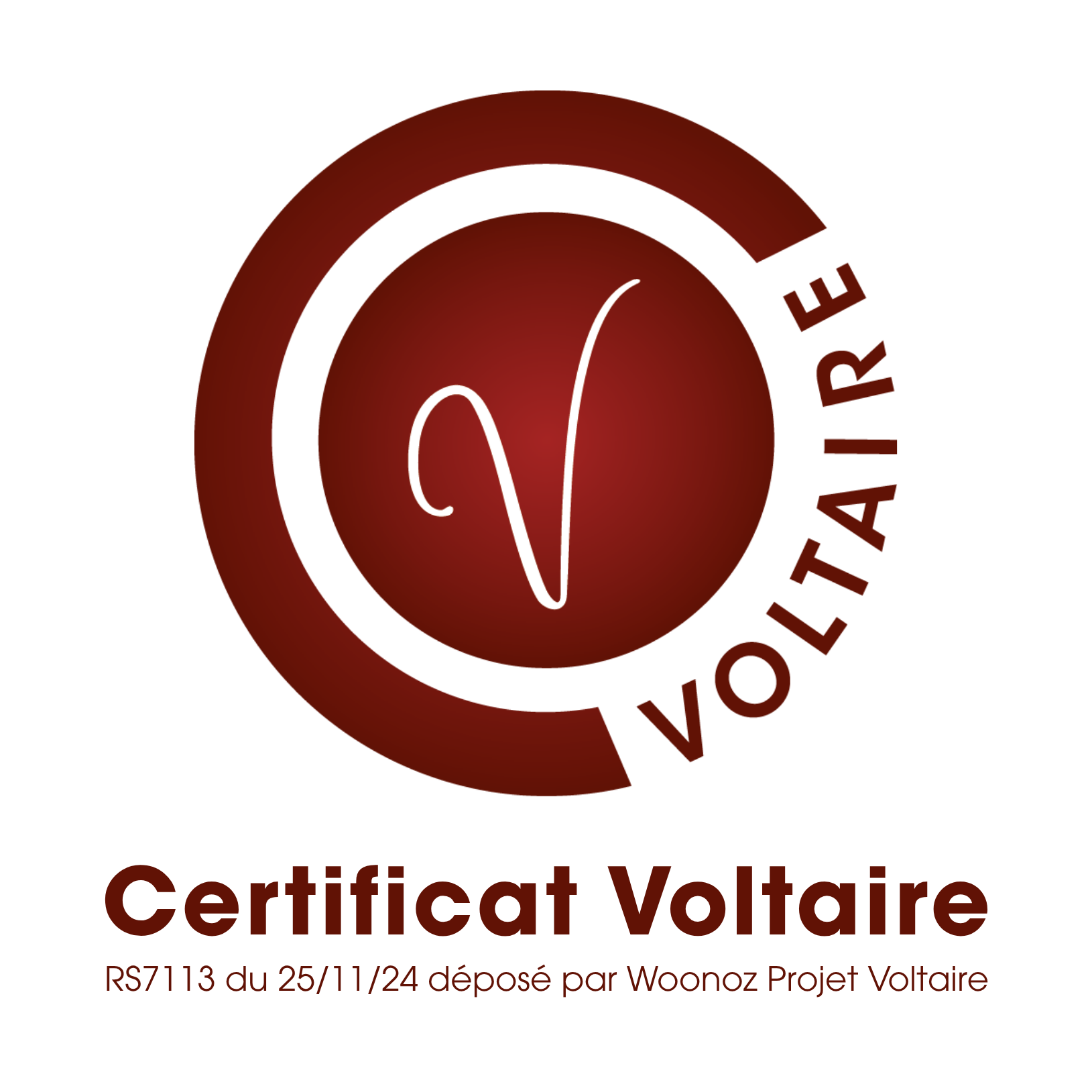 Certificat Voltaire RS7113 — WOONOZ Projet Voltaire